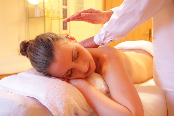 a woman during massage session